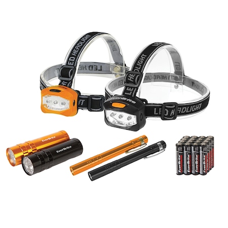 Prime-Line LED Flashlight, Penlight and Headlamp Combo (1 Set) E007003